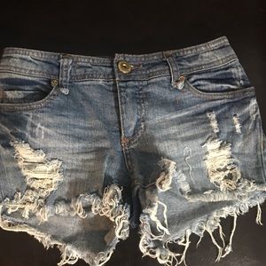 Denim cutoff shorts